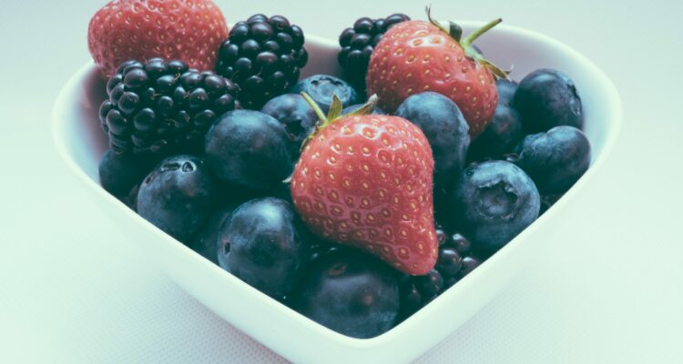 Berries In Heart Dish